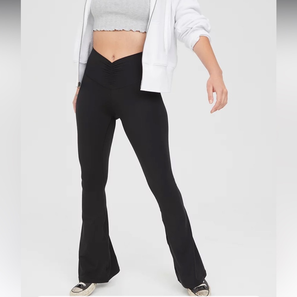 Offline by Aerie Real Me High Waisted Ruched Flare Legging